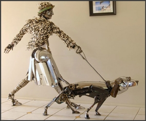 Sculpturi din piese de masini vechi